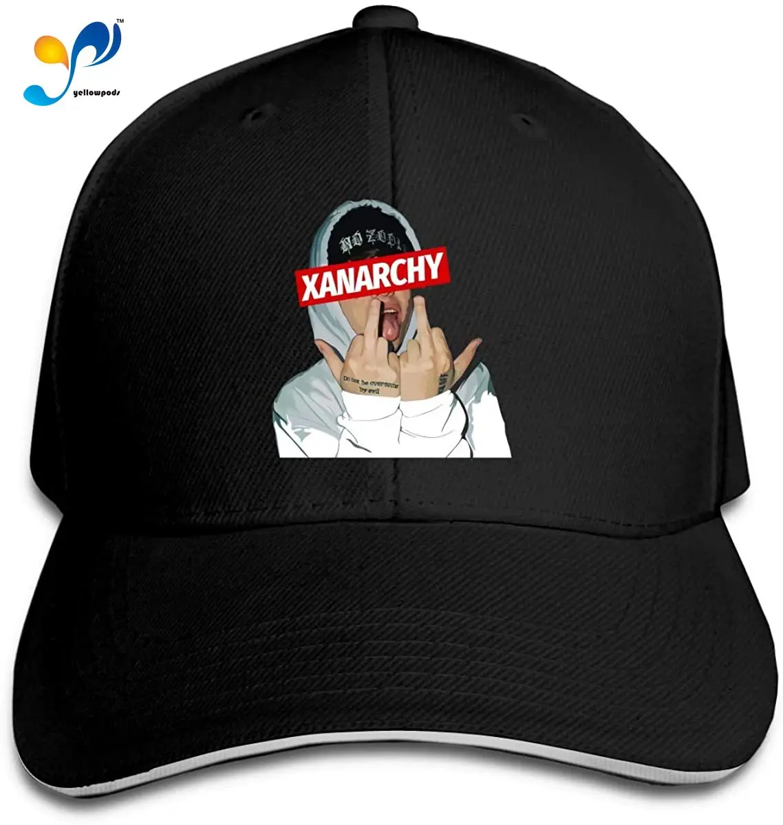

Lil Xan Diego Hip Hop Baseball Cap Golf Trucker Baseball Cap Adjustable Peaked Sandwich Hat Black Unisex Casquette