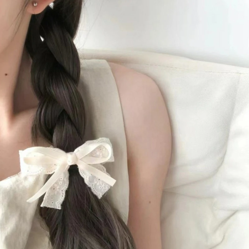 652F Кружевная заколка с плоским зажимом в стиле Cottagecore 2000-х годов для головных