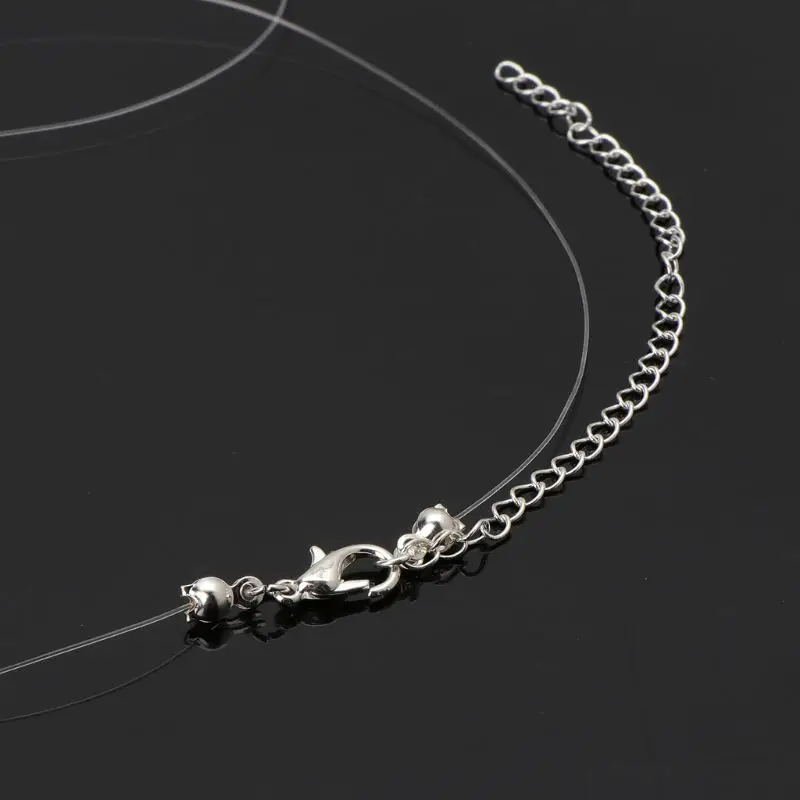 персонализированный кулон с хамсой и ручным опалом ожерелье прозрачная леска