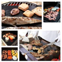 4033cm non stick bbq grill mat 8pcs reusable cooking grilling sheet heat resistance baking pad barbecue plate tool easy cleaned
