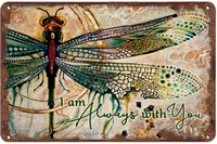 creative tin sign dragonfly i am always with you funny novelty metal retro wall decor for home gate garden bars restaurants cafe