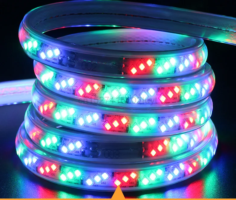 200M/lot RGB LED Strip Light 2835 SMD 180LED/M 25W/M 220V Waterproof Flexible Light Ribbon Diode Tape 16 Color With Controller