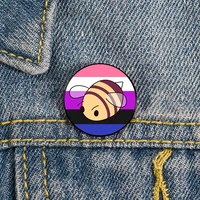 genderfluid bee pin custom cute brooches shirt lapel teacher tote bag backpacks badge cartoon gift brooches pins for women