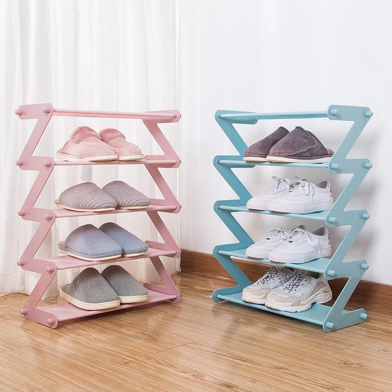 New simple shoe rack assembly Z-type non-woven home student dormitory shoes storage |