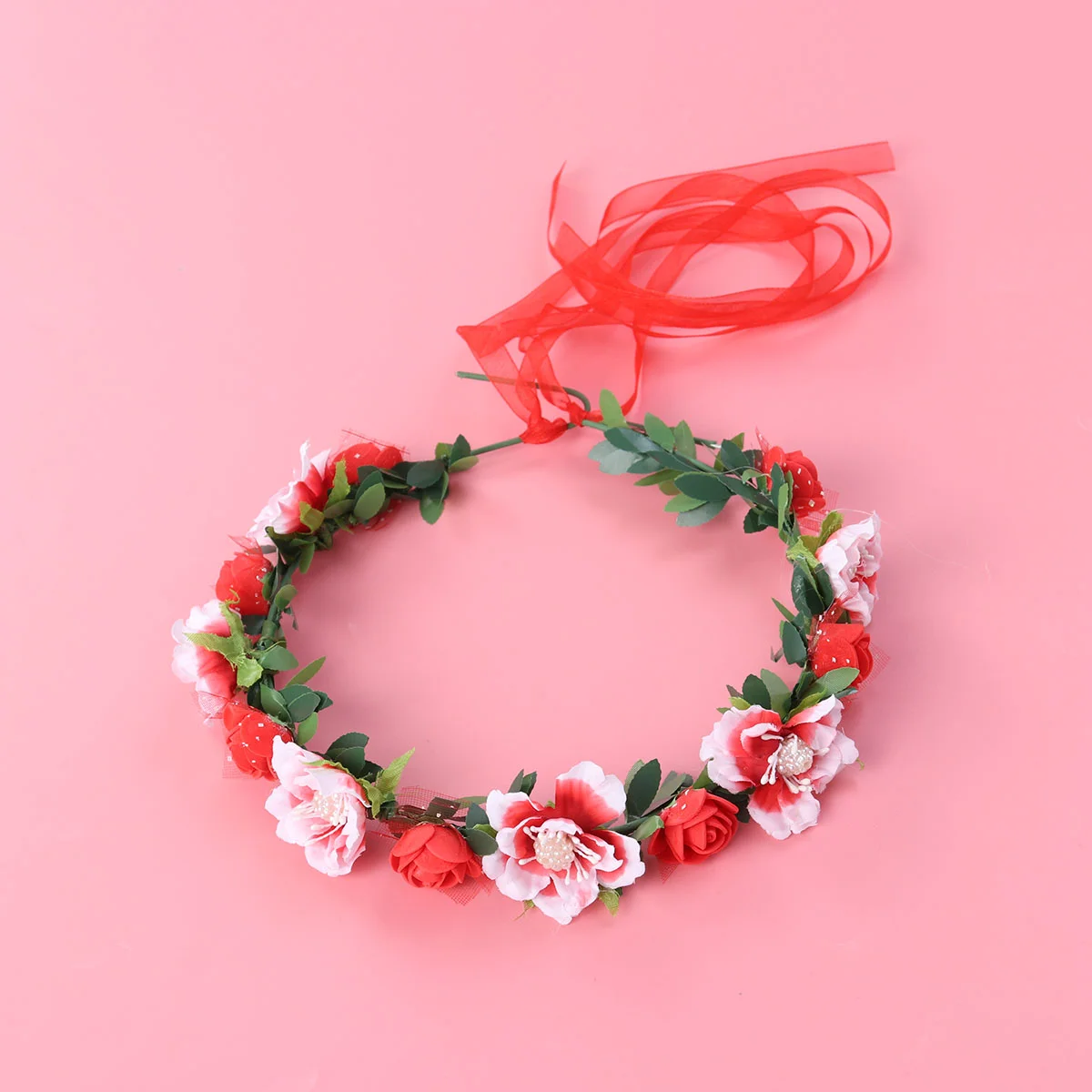 

Flower Headband Wedding Girl Hair Girls Floral Bridal Bride Headpiece Headbands Tiara Wreath Accessory Women Pearl Headpieces