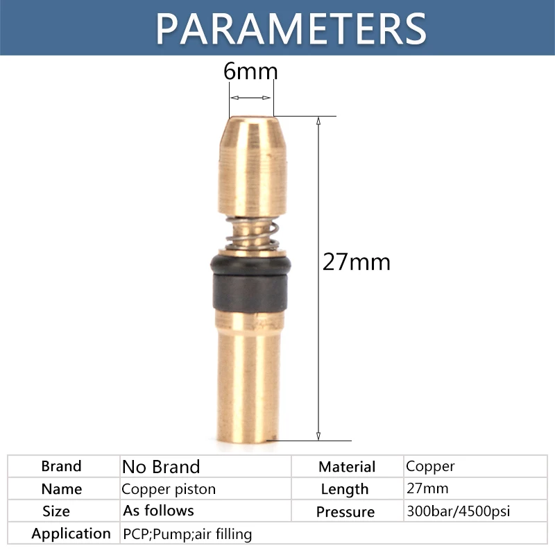 100% Copper Piston Third Stage Replacement Kit PCP High Pressure 30MPa 300bar 4500psi Air Pump Spare Parts 3pcs/set enlarge