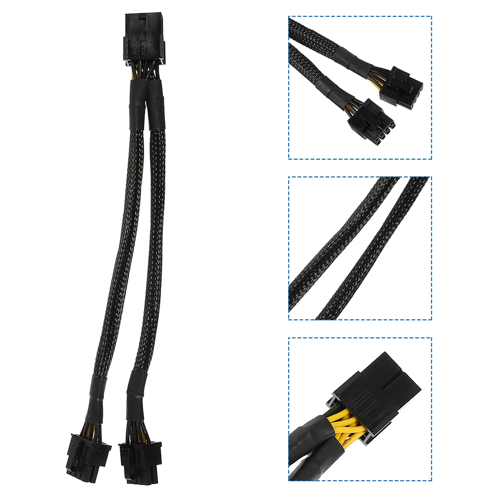 

6 PCS Graphics Power Cord 8-Pin to Dual 6+2Pin GPU Power Extension Cable Supply
