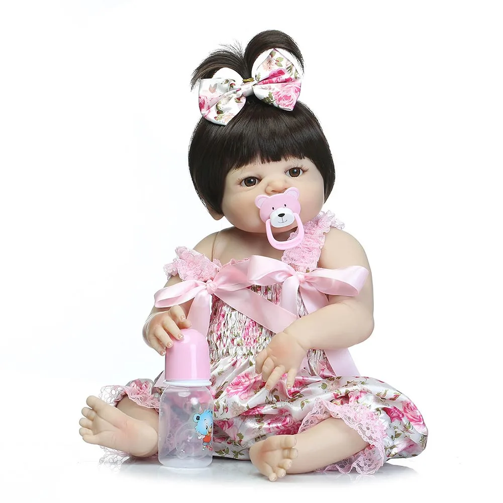 

Mini Lifelike Reborn Baby Doll Silicone Kid Toddler Sleep Playmate Cloth Doll Realistic Dressed Toy Children Day Gift