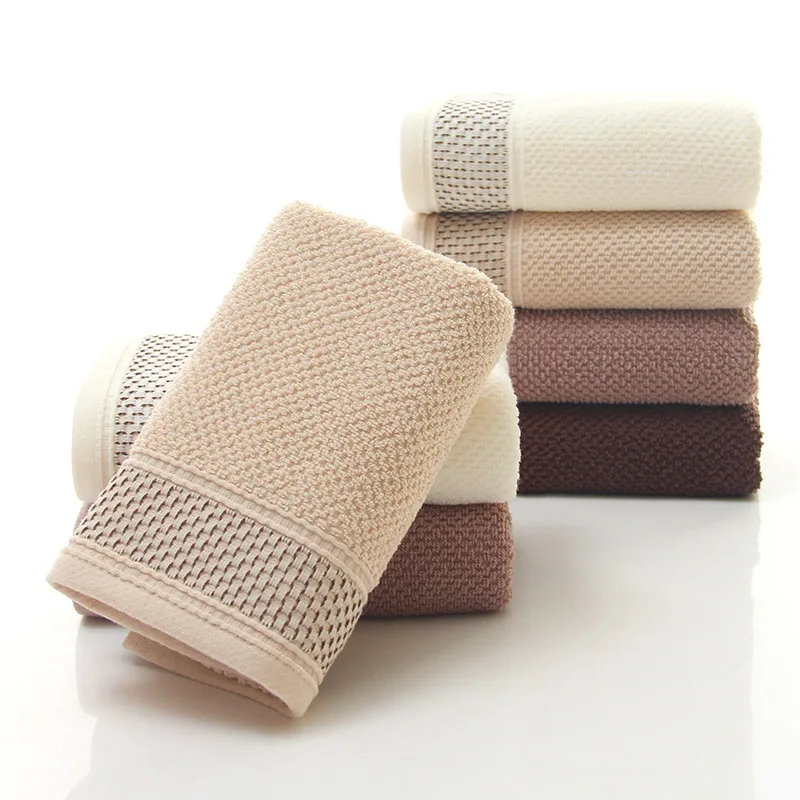 Strong Water Absorption Adult Bath Towel Solid Color Golden Silk Soft Affinity Face Towel