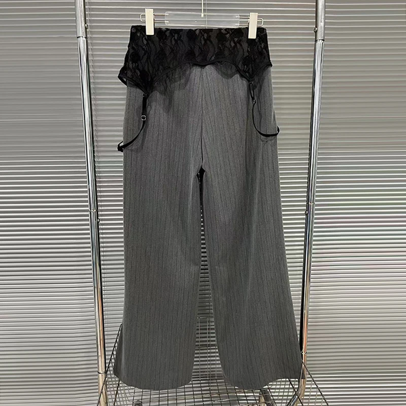 Женские однотонные кружевные брюки с высокой талией размер S - XXXL цвет в