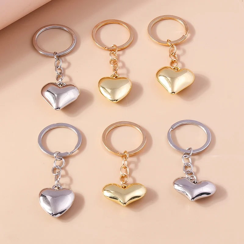 

Gold Silver Color Love Hearts Keychain Sweet CCB Heart Key Ring For Women Girls Handbag Pendant Accessorie Car Key Jewelry Gifts