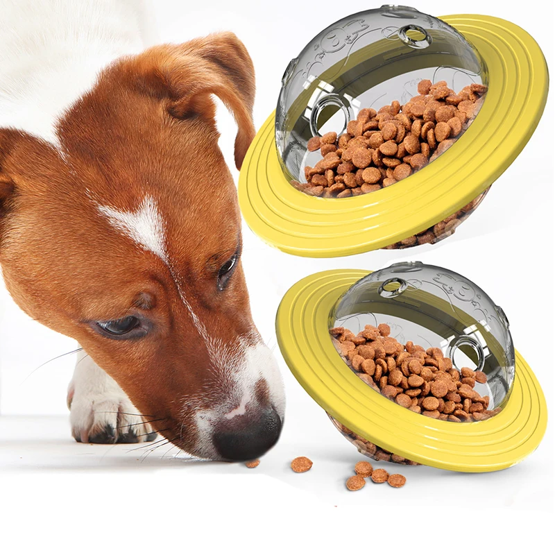 

Flying Saucer Dog Game Flying Discs Toys Cat Chew Leaking Slow Food Feeder Ball Puppy Training Toy Dog Accessories Pet Supplies