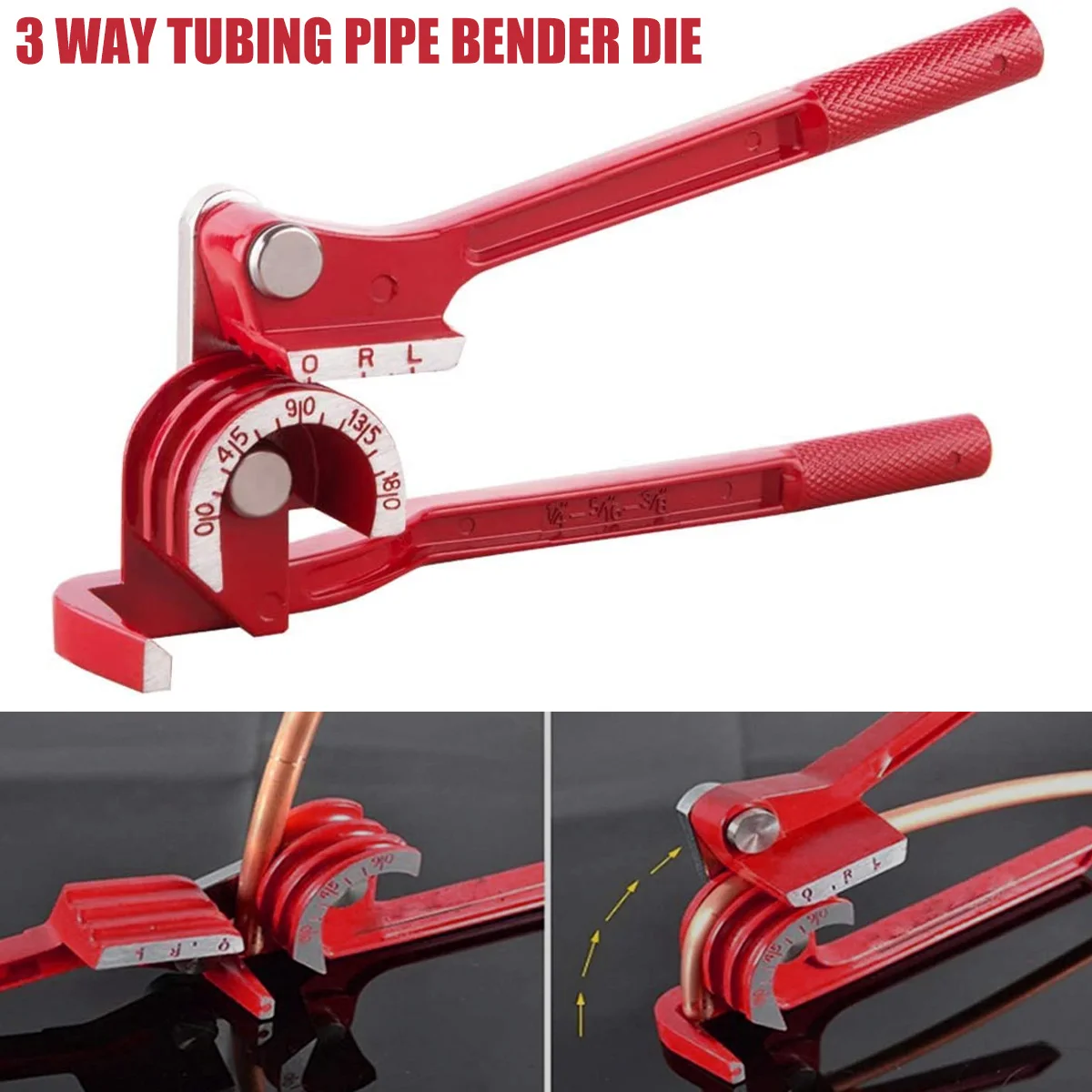 Ручной гибочный станок для труб Manual Pipe Bender Tube Bending Machine 1/4 дюйма 5/16 3/8 для алюминия, меди, стали, топливных и тормозных линий.