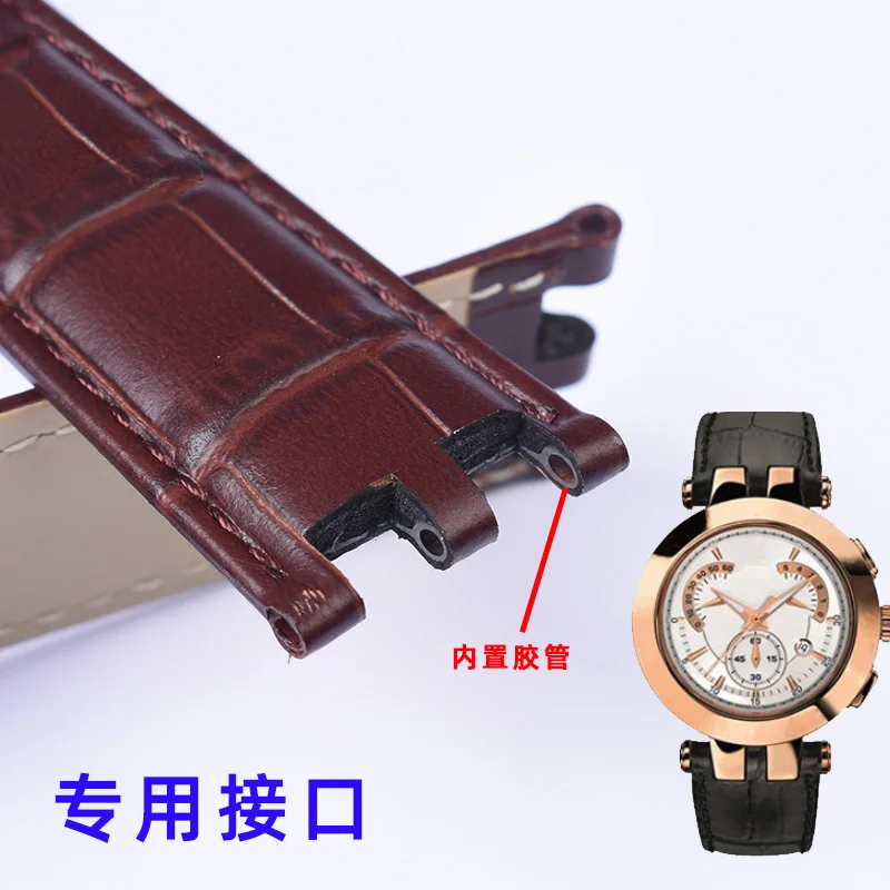 High quality double notch watch strap 22mm, for Versace V-RACECHRONO genuine leather watch strap GTM accessories