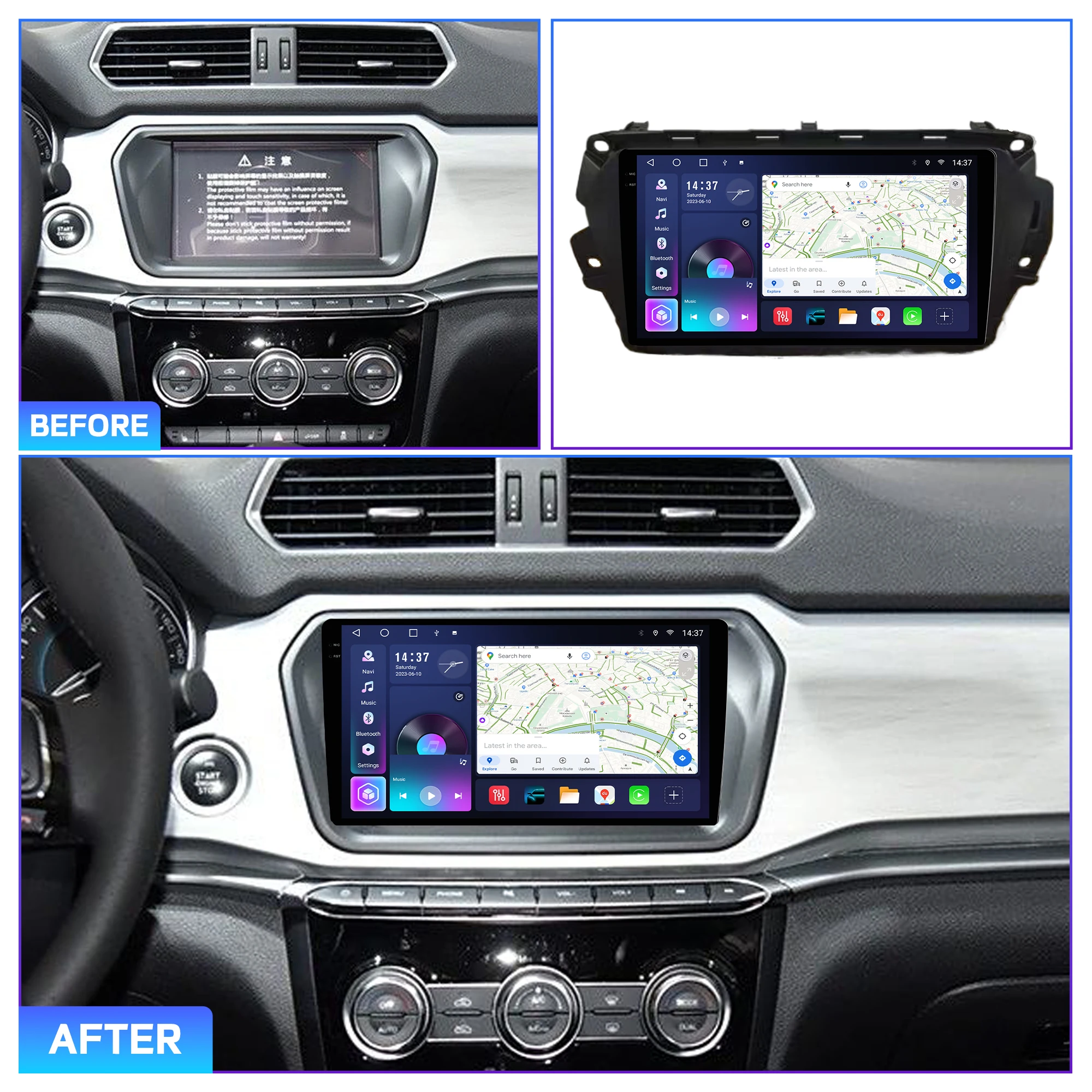Фото Автомагнитола Penhui Android 2 Din для Great Wall Haval H2 2016-2018, мультимедийный экран Blue Label с DSP, Bluetooth, CarPlay №2