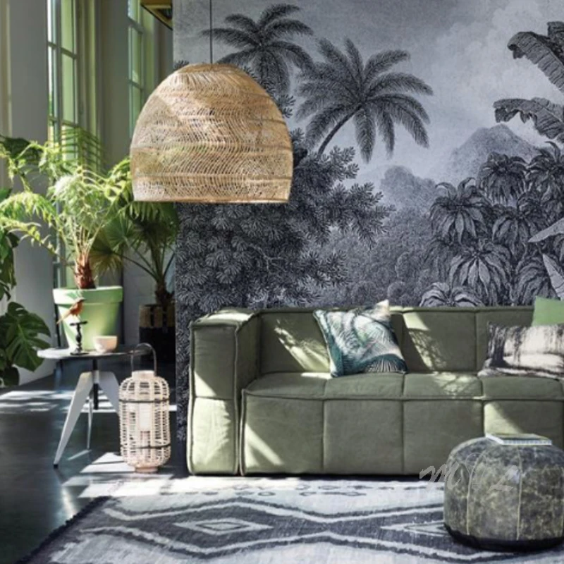 Цена Подвесные светильники из ротанга, креативный подвесной светильник в стиле арт-деко, подвесные светильники в китайском стиле, домашний деко...