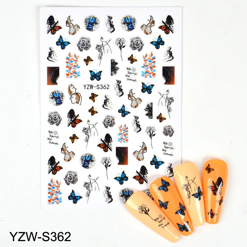 

Stickers Nail Art Charms Designer Supplies Pegatinas Decorations Autocollant Autocollant Ongle Naklejki Line Geometric Waves