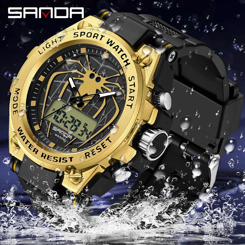 

New SANDA 3159 Design Fashion Mens 2023 Sport Military Quartz Watches 50M Waterproof Wristwatch For Male Clock Relogio Masculino