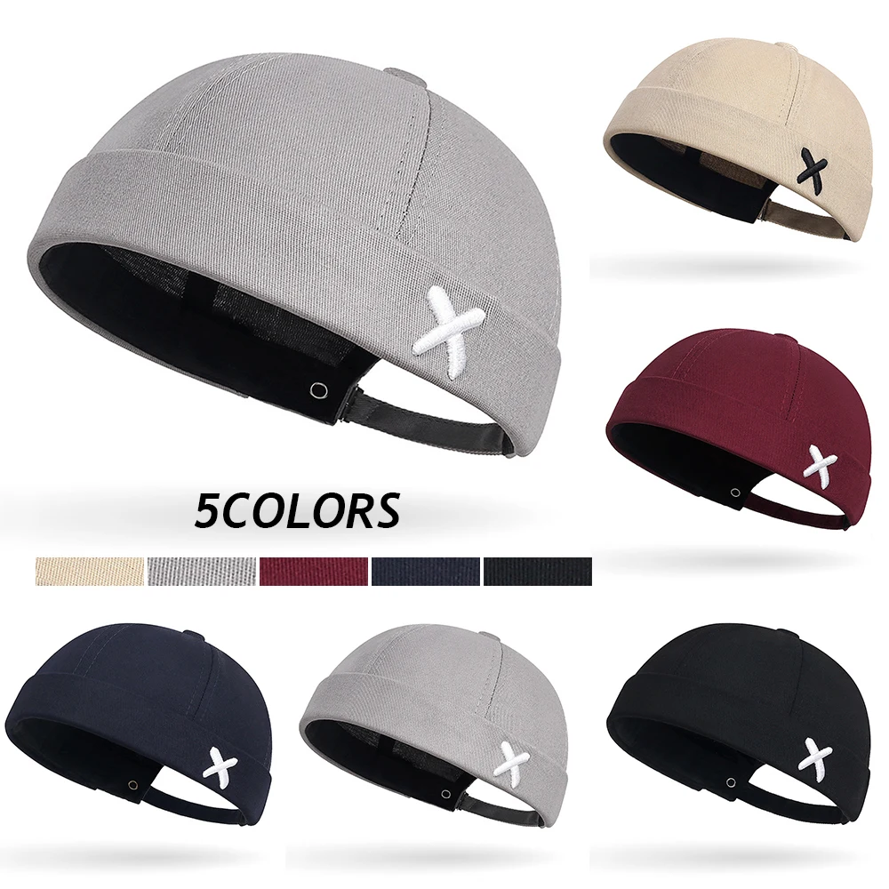 Мужская модная шапка в стиле хип-хоп однотонная без козырька дыни винтажные