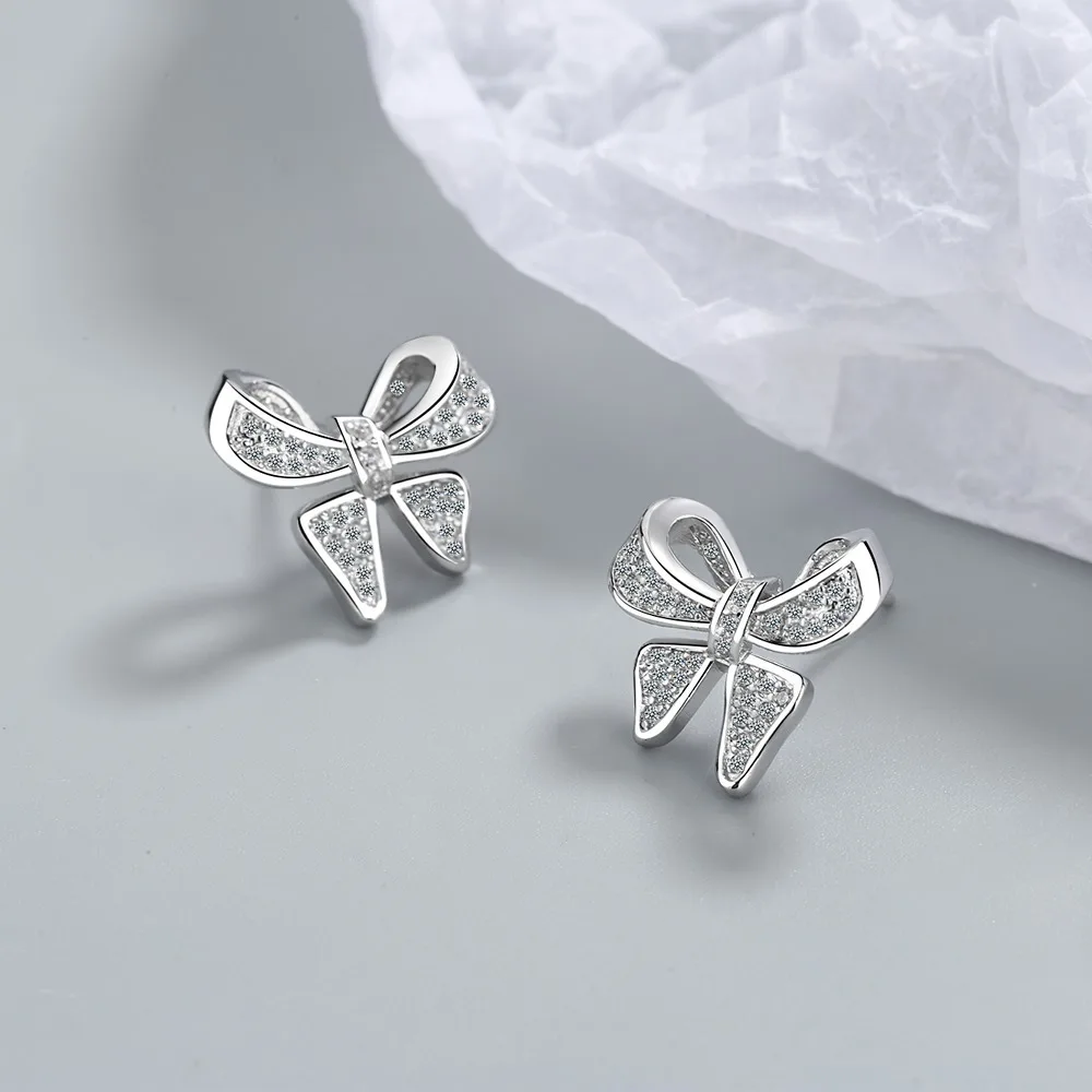 

Genuine 925 Sterling Silver Origin Diamond Drop Earrings Fine CN(Origin) Aros Mujer Oreja Diamond Orecchini Earring Females