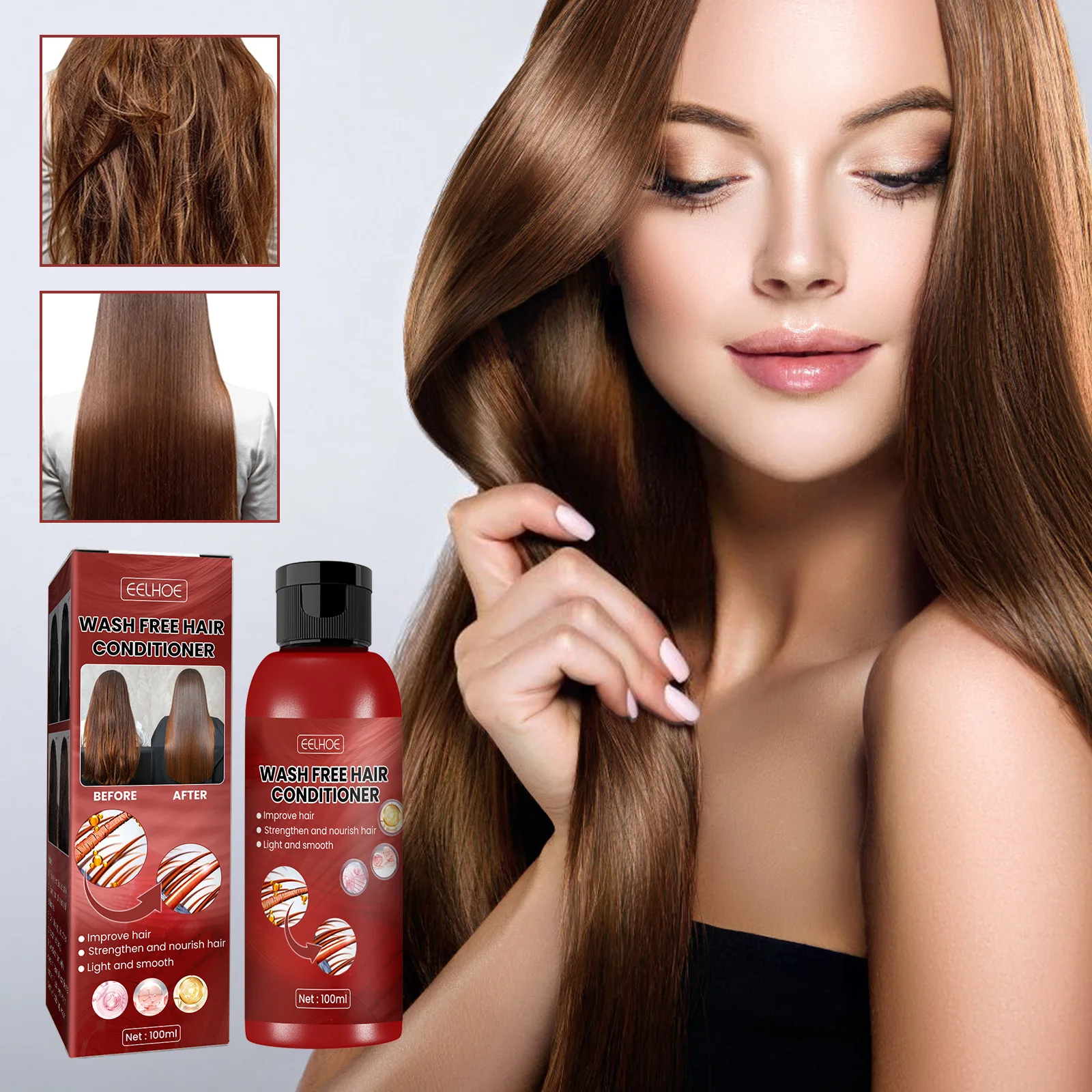 

Smoothing Leave-In Conditioner One Touch Split Ends Repairs Dry, Frizzy Moisturizing Klimaanlage Reparatur Makeup