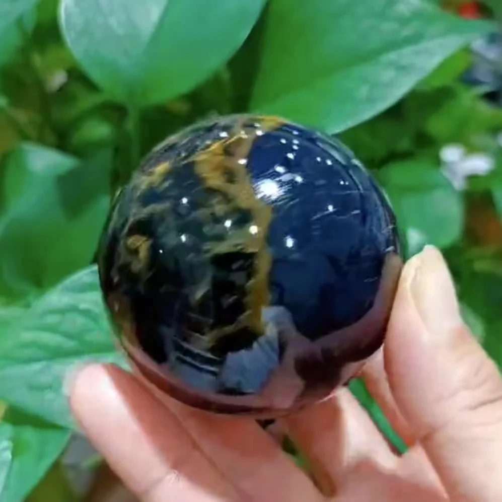 

60mm Natural Peter Stone Ball Crystal Blue Sphere Quartz Sample Healing Reiki Rock For Home Decoration