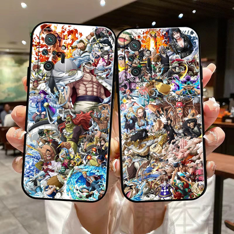 

One Piece Anime Phone Case For Xiaomi Redmi Note 9T 9S 9 Pro Max 10 10X 10 Pro 10T 10S 5G Coque Carcasa Black Silicone Cover