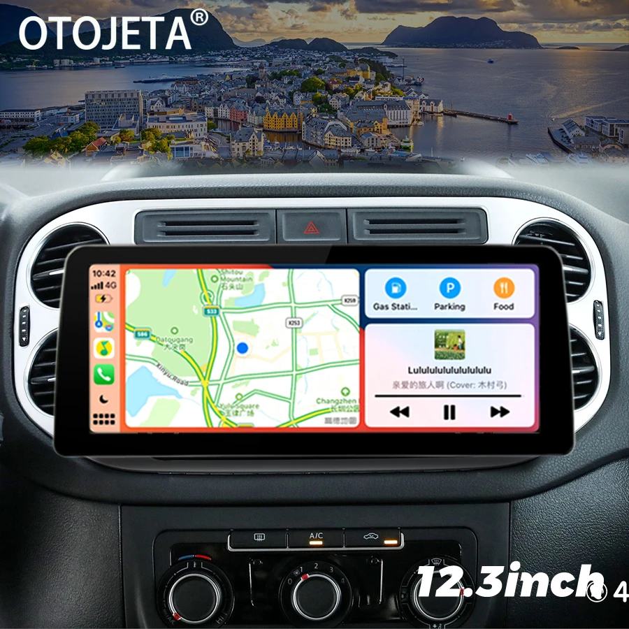 

12.3inch Screen Android 13Car Video Player 2Din Radio Stereo For Volkswagen Tiguan 2006 - 2016 GPS Multimedia Carplay Head Unit