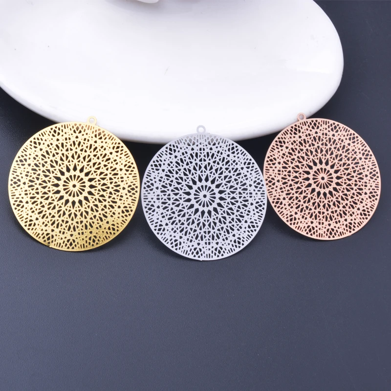 6 шт. 37*35 мм, цвет розового золота, круглые серьги-подвески, латунные подвески, ювелирные изделия, серьги «сделай сам»