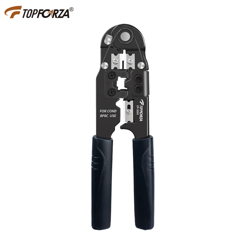 

TOPFORZA RJ45 Crimping Tool Network Network Crimper Stripper Cutter 8P8C Modular Plug Press Pliers Ethernet Clip for CAT-5 CAT6