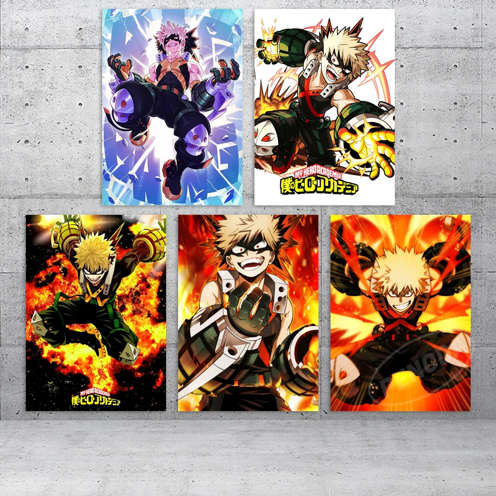 

Home Decoration My Hero Academia Painting Bakugou Katsuki Canvas Print Anime Poster Wall Art Japanese Picture Bedroom Background