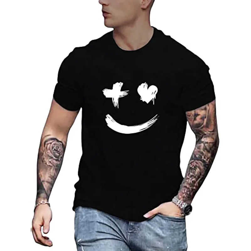 

KO3170 Men's casual round-neck short-sleeved 3D digital printing fitting pullover men's T-shirt