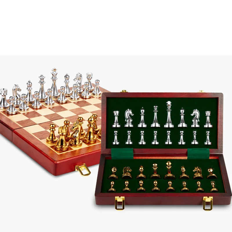 

Настольные металлические шахматы для настольных игр, роскошные профессиональные дорожные Детские шахматы, средневековые фигурки, набор настольных исторических развлечений