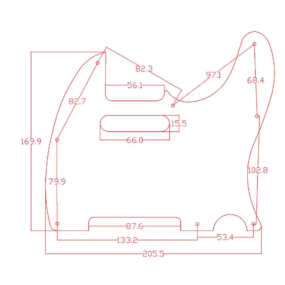 Фото Dopro 8 отверстия Tele Guitar Pickguard Tele скретч пластина подходит для американского/мексиканского FD Telecaster черная/белая сетка №3