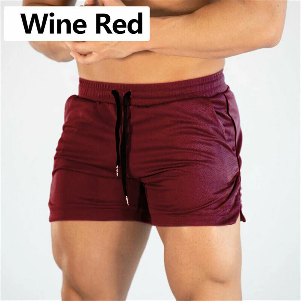 

Summer Gyms Workout Male Breathable Mesh Quick Dry Sportswear Jogger Beach Solid Shorts Men Fitness Bodybuilding Shorts
