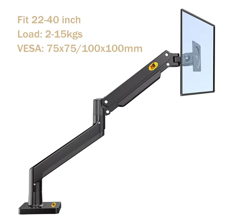 

NB G40 Gas Spring Arm 22-40 inch Curved Arc Screen Desktop Monitor Holder 360 Rotate 3-15kgs Monitor Mount Arm with USB 3.0 Port