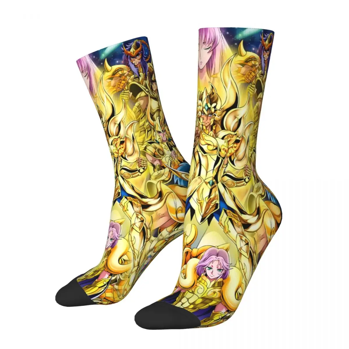 

Модные аниме носки Saint Seiya, мужские и женские весенние чулки из полиэстера