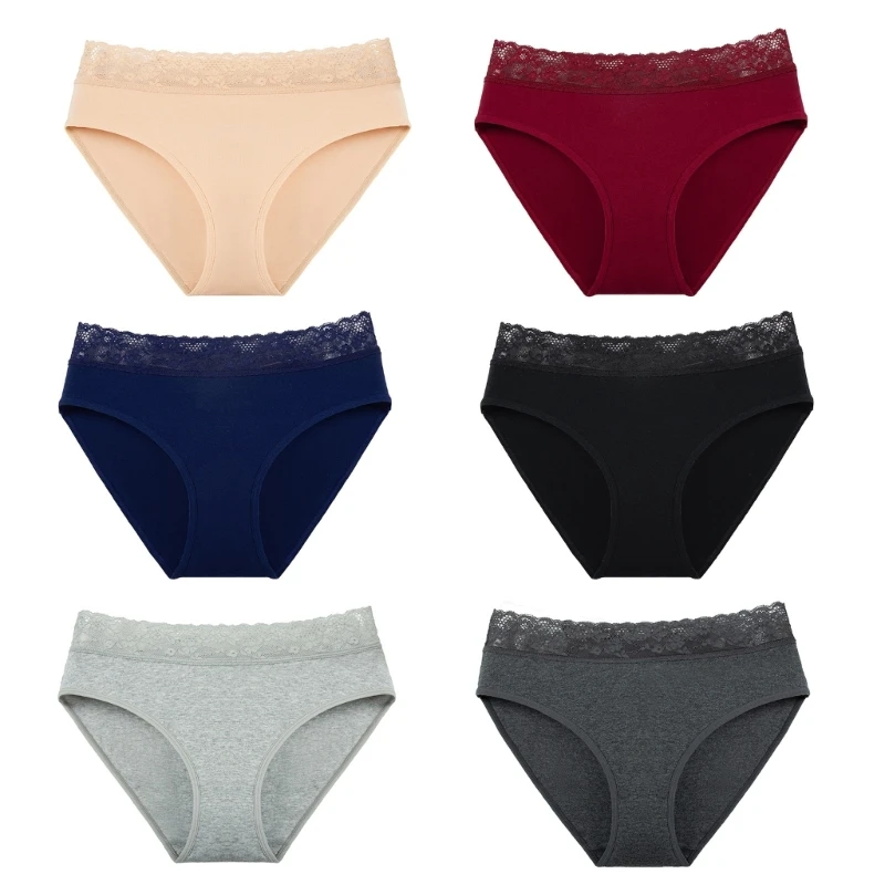 

Women Cotton Lace Underwear Bikinis Panties Ladies Stretch Full Briefs Thongs