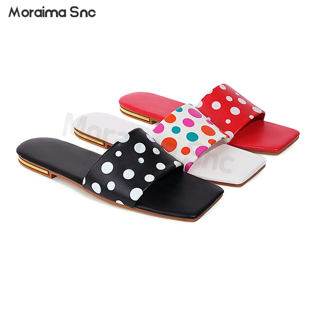 

Ladies Everyday Casual Shoes Square Heel Polka Dot Decorative Viscose Shoes Outdoor Indoor Fashion Sandals and Slippers