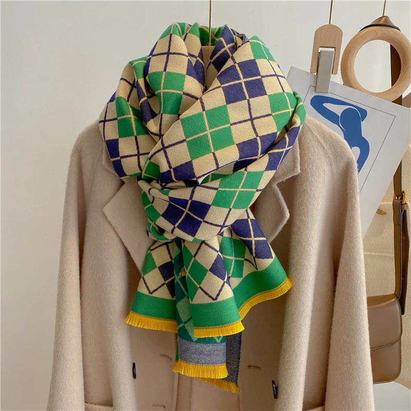 

Design Cashmere Scarf for Women Blanket Winter Shawl Warm Wraps Neckerchief Female Echarpe Fashion Bandana Bufanda 2022 New
