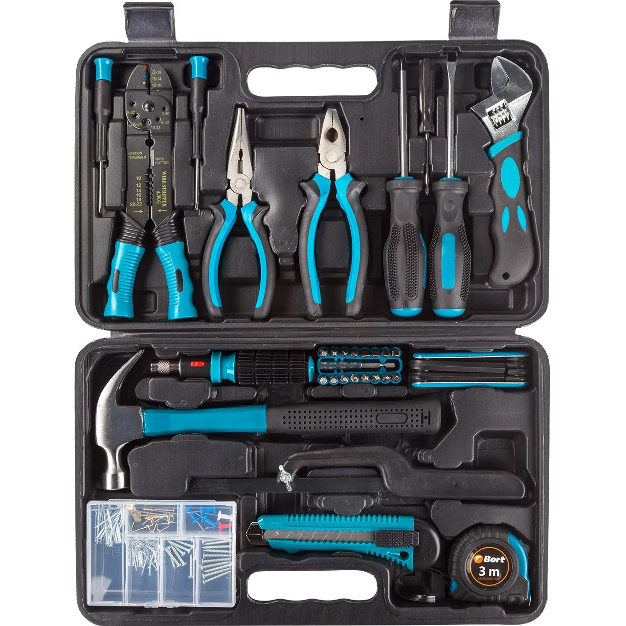 Hand tool set Bort BTK-160 Tool kit Tools car box Multi-tool bag Screwdriver Repair Key Construction heads for home garage K | Инструменты