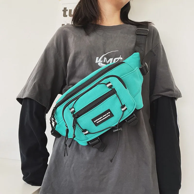 

Hip Hop Waist Bag Fanny Pack Casual All-match Drawcord Belt Bags Unisex Nylon Shoulder Crossbody Bag Chest Pack New Waist Packs