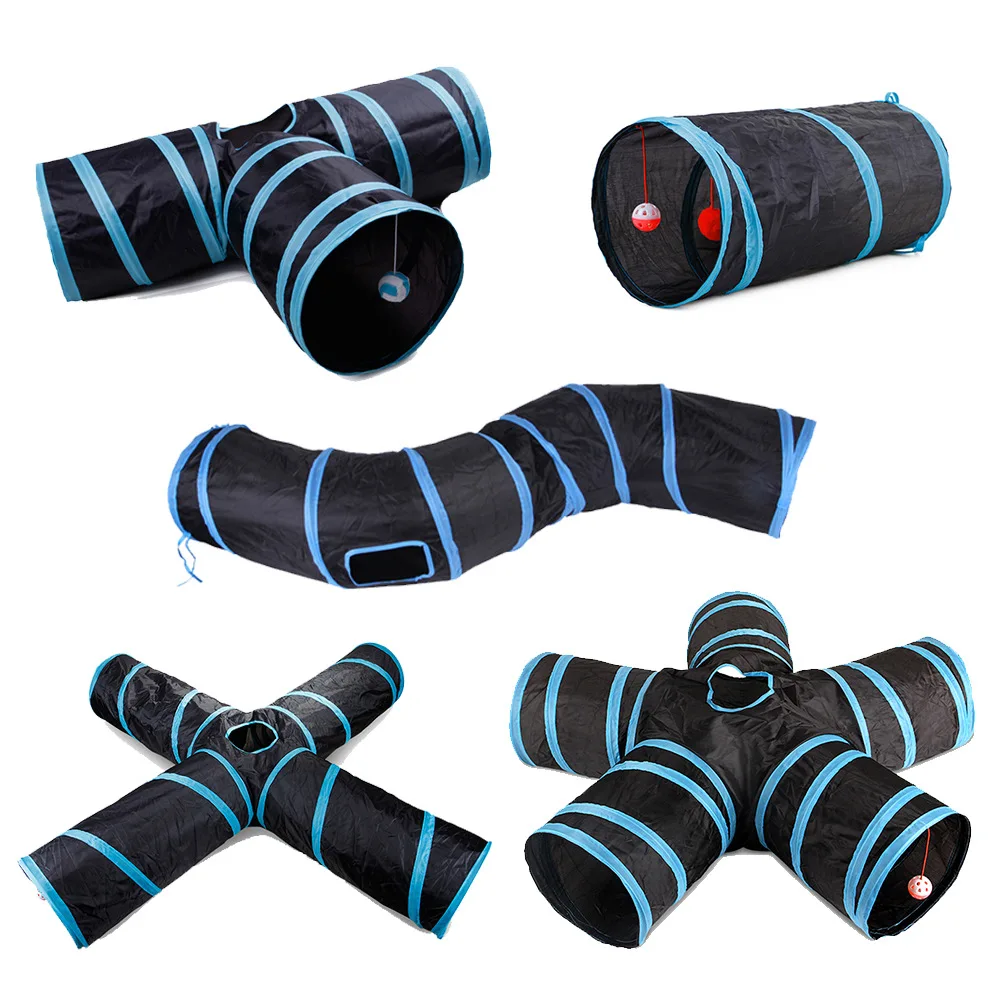 

Cat Tunnel Cat Toys Interactive Small Animals Toys Cat Ringing Paper Tunnel Rolling Totoro Toy Fun Drill Bucket Foldable