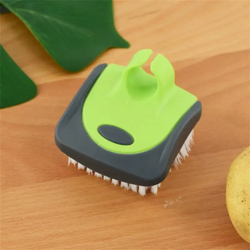 

Ringed Cleaning Brush Practical Fruit And Vegetable Cleaning Brush With Finger Ring Silicone Abalone Cleaning Brush Kitchen 1pcs