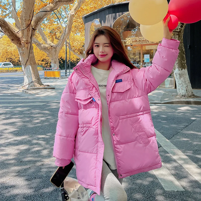 2022 New Winter Women Cotton Padded Jacket Women's Loose Hooded Down Jacket Female Warm Thick Parkas Coat Harajuku Winter Jacket