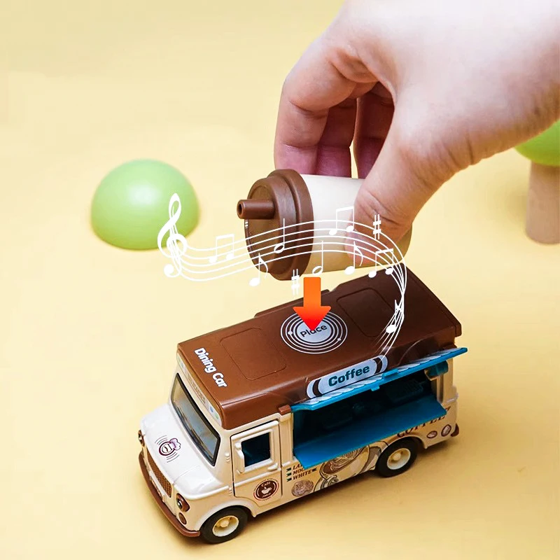 1:36 Q версия мороженое кофе автомобиль из сплава миниатюрная милая модель
