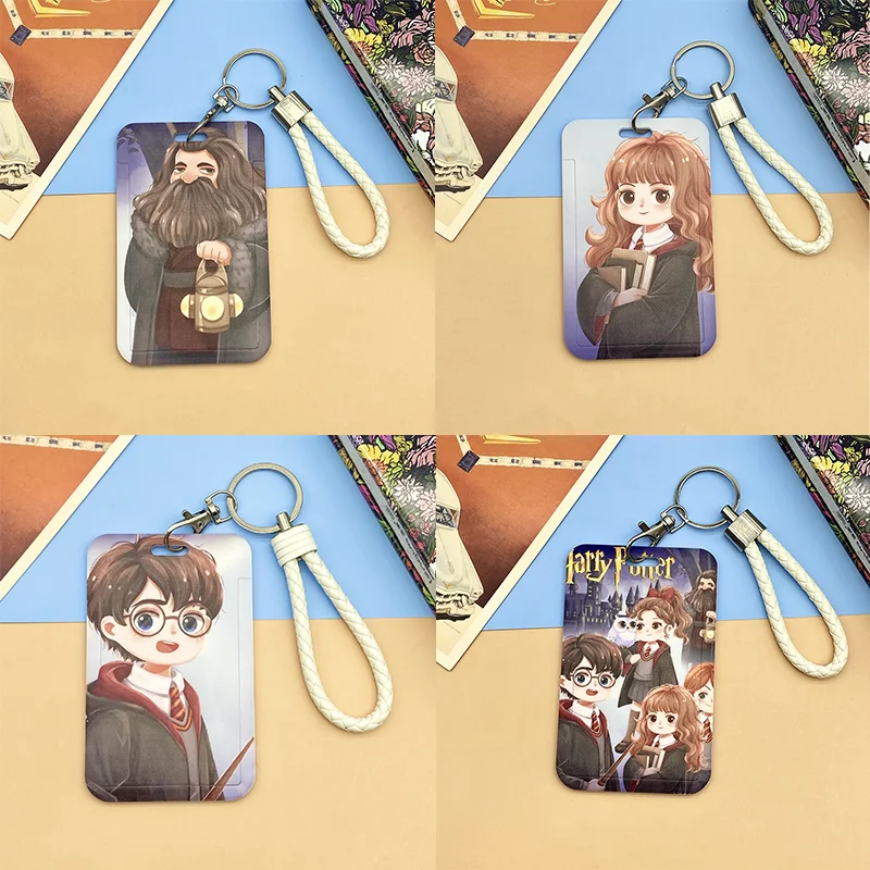 

Cute Harries Cartoon Kawaii Cartoon Potters Bus Access Card Set Student ID Campus Meal Card Name Tag Plus White Hand Rope