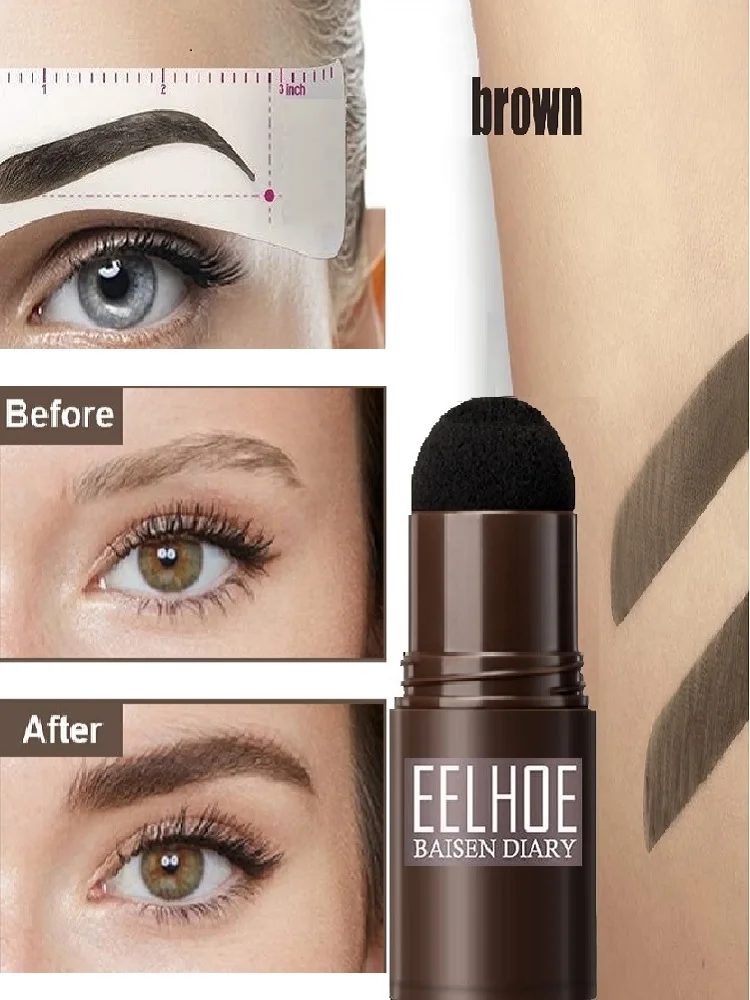 One Step Shaping Kit Stamp Set Professional 2022 Stick Hairline Contour Waterproof Stencil Eyebrow Stanp Template Tint Eye Brow