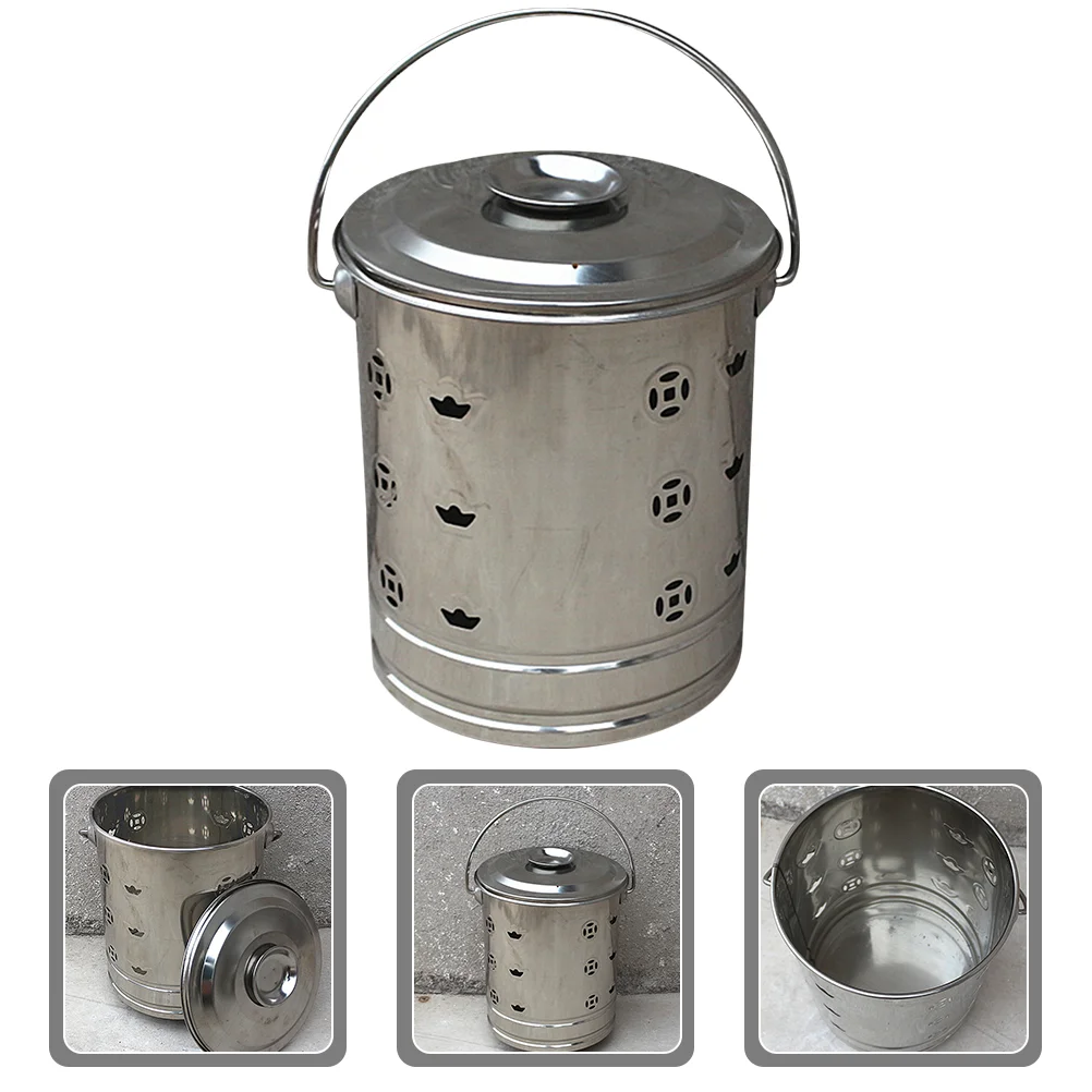 

Stainless Steel Incinerator Money Compost Bin Outdoor Chinese Paper Composting Bins Cage Furnace Fire Bucket Garden