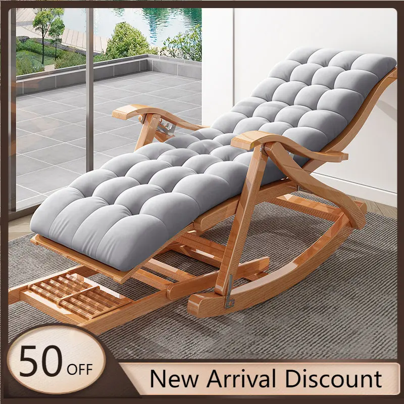 Relax Sun Lounger Nap Portable Adult Bamboo Recliner Chair Ergonomic Balcony Furniture